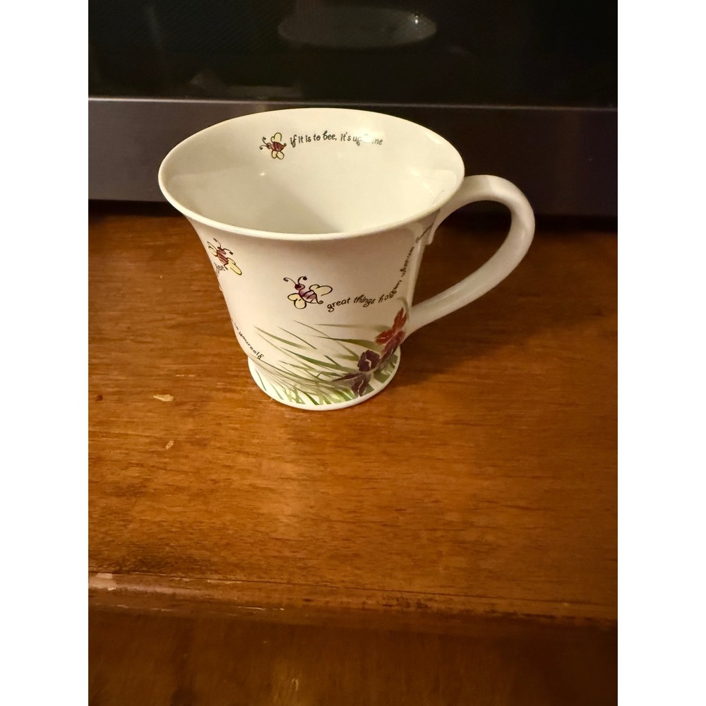 Mary Kay Bumblebee Coffee‎ Mug Inspirational Beelieve You Can Succeed Floral Cup